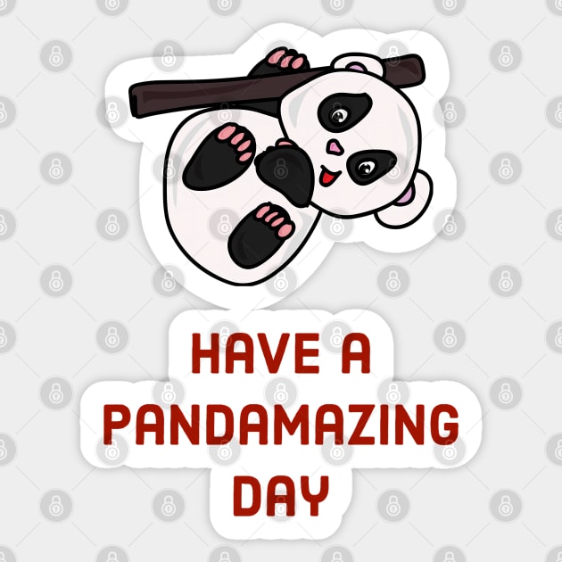 Have a pandamazing day - cute & funny panda pun Sticker by punderful_day